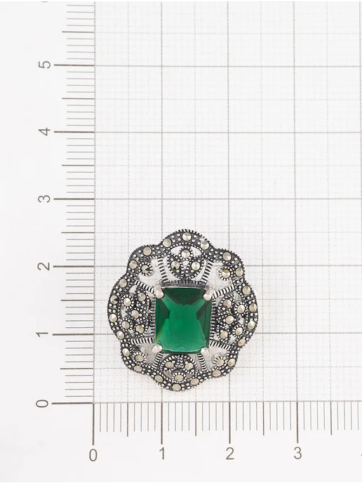 Milana silver Брошь серебро с марказитом, фианитом, серебристый, фото 3