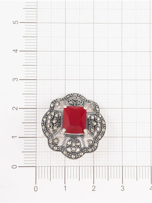 Milana silver Брошь серебро с корундом, марказитом, серебристый, фото 3