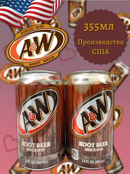 MOTi TOYS Газированный напиток A&W Root Beer 355мл, 355 мл