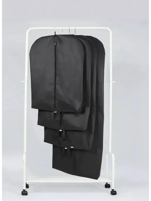 Wellsuit Чехлы для одежды на молнии черный, 60*120 см набор 2 шт, 60x120 см, 2 шт, фото 6