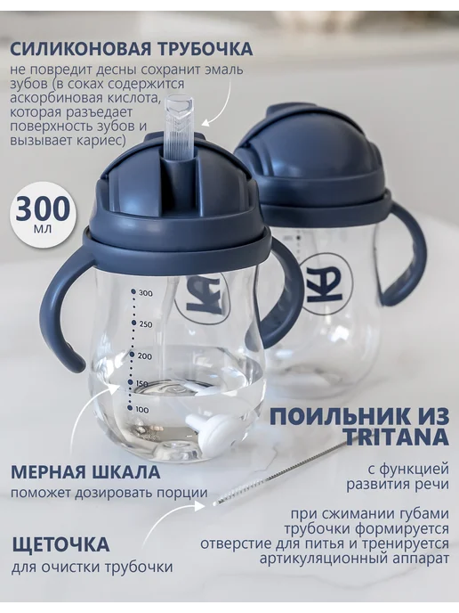 KucherTim Набор детской посуды для кормления силиконовый, синий, фото 4