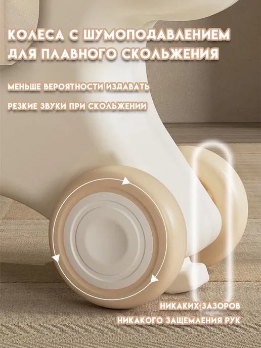 KIDS Лошадка-качалка-беговел для детей с ручками Camel, бежевый, фото 4