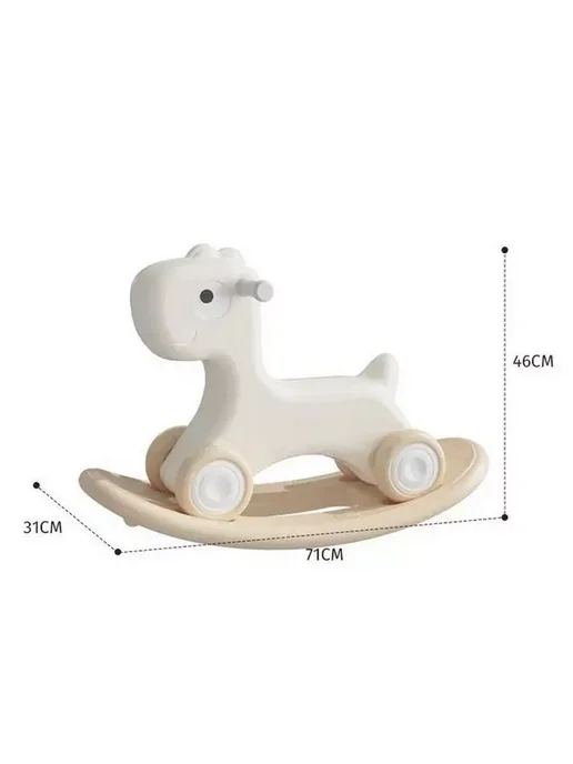 KIDS Лошадка-качалка-беговел для детей с ручками Camel, бежевый, фото 5
