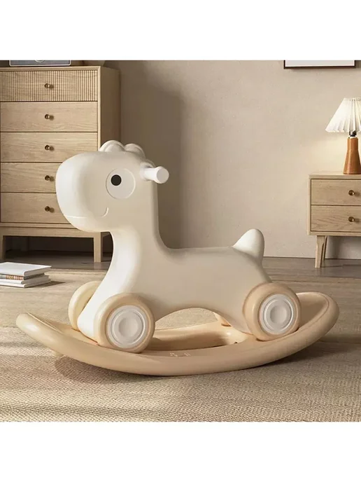 KIDS Лошадка-качалка-беговел для детей с ручками Camel, бежевый, фото 7