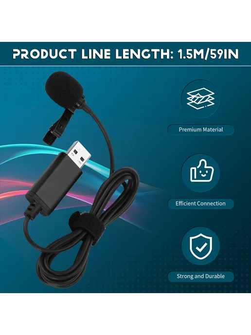 无品牌 Универсальный USB-петличный микрофон с клипсой, компьютерный…, вариант, фото 5