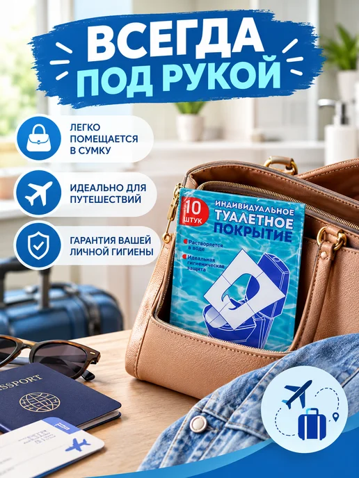 Мой Выбор Одноразовые сиденья для унитаза 10 шт. Целлюлоза, 10 шт, фото 3