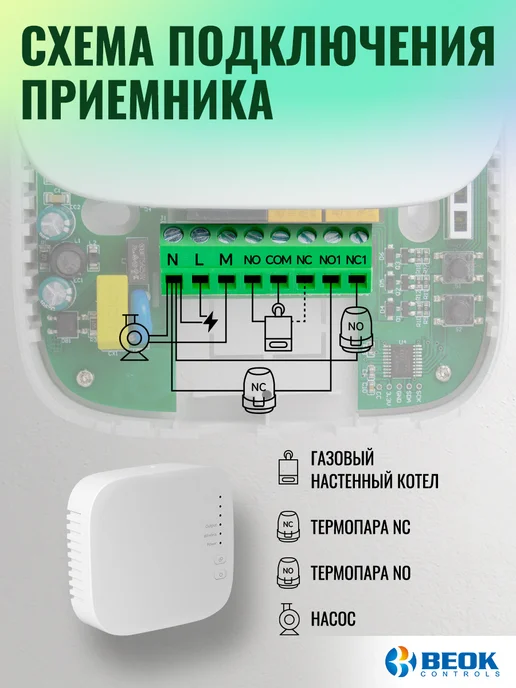 Beok controls Беспроводной терморегуляторы для газового котла c Wi-Fi, белый, фото 5