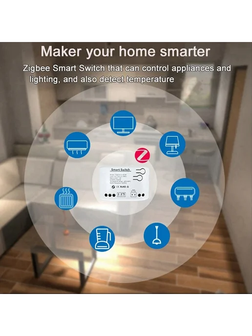 无品牌 Tuya Smart Zigbee выключатель с датчиком температуры, пассив…, вариант, фото 5