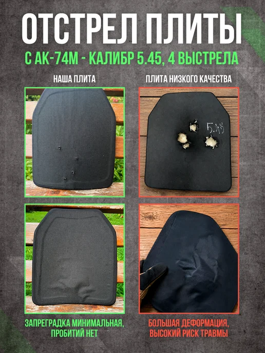 АльянсZ Бронеплита для бронежилета плита БР3, черный, фото 4
