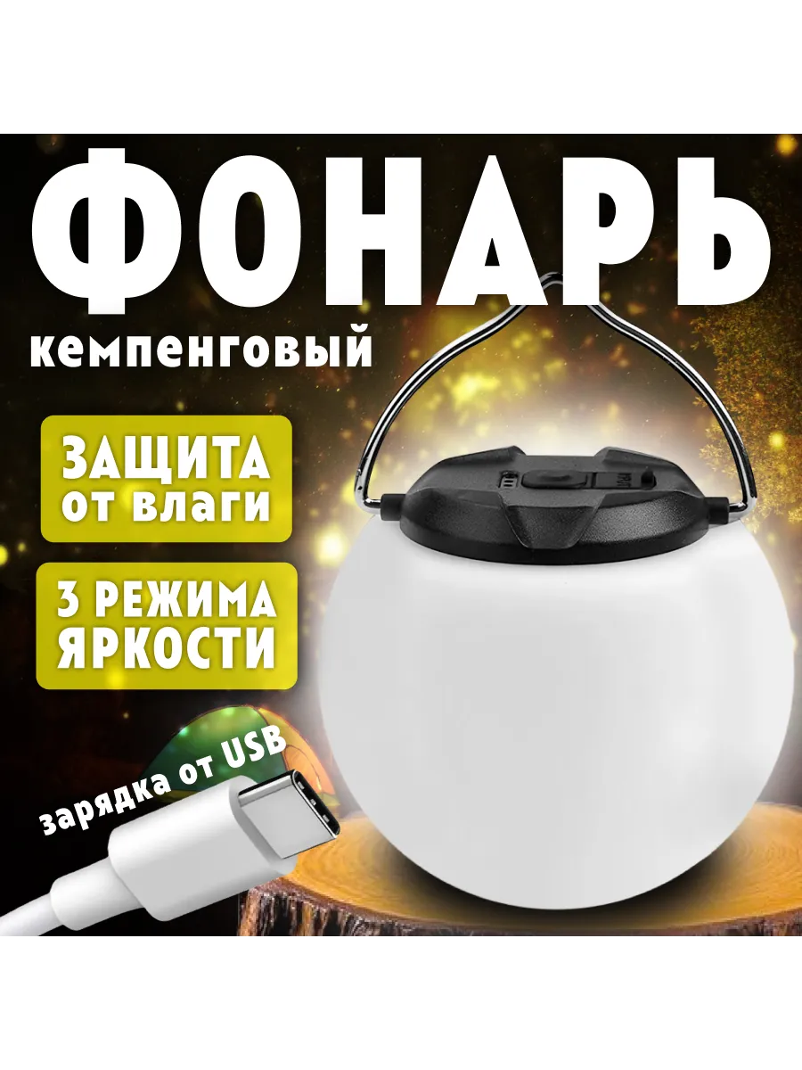 Фонарь для палатки кемпинговый подвесной 9.5*9см