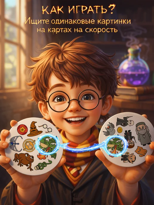 Настольная игра для детей Дуббль Гарри Поттер, вариант, фото 3
