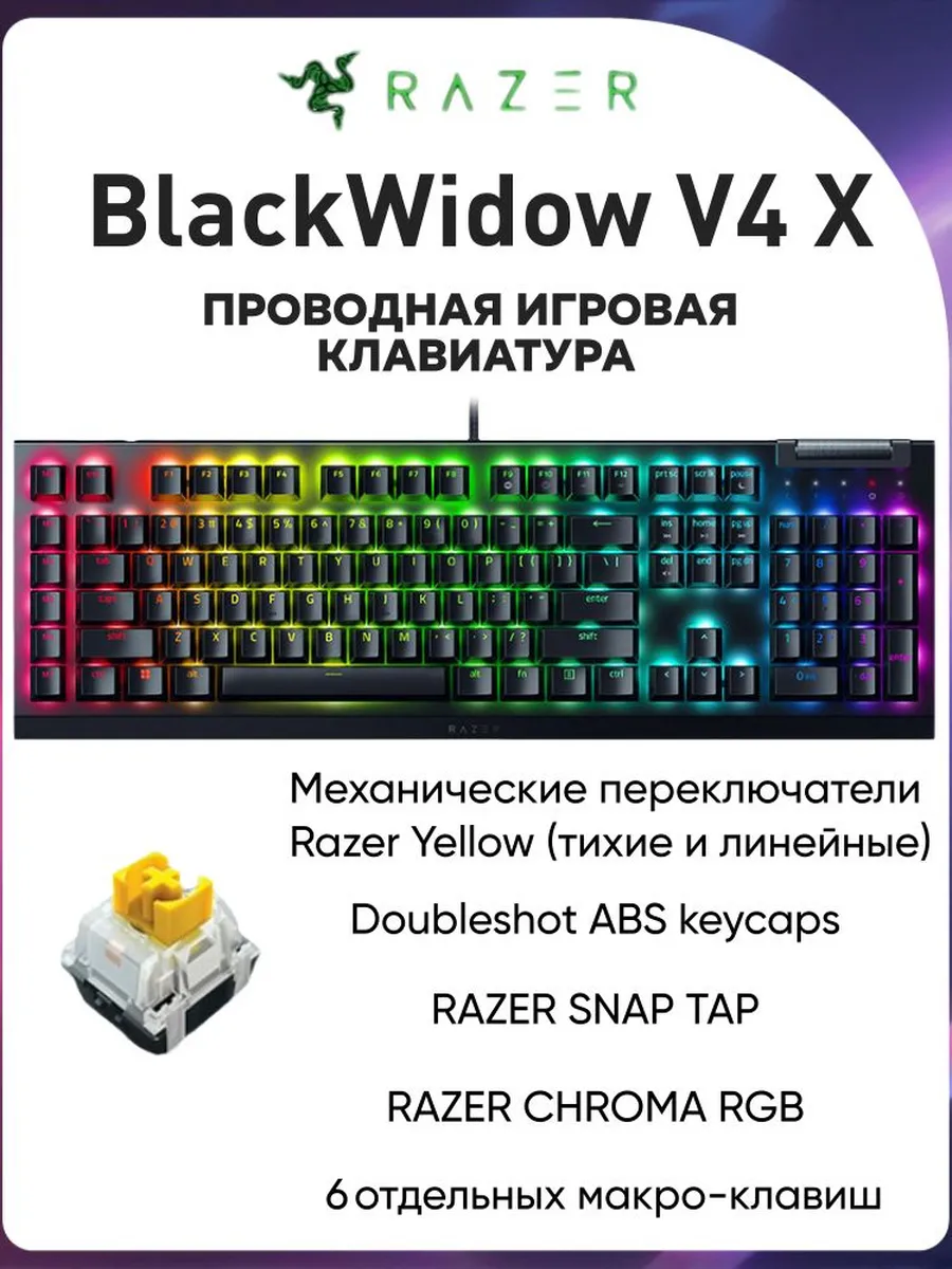 Razer Проводная игровая клавиатура BlackWidow V4 X