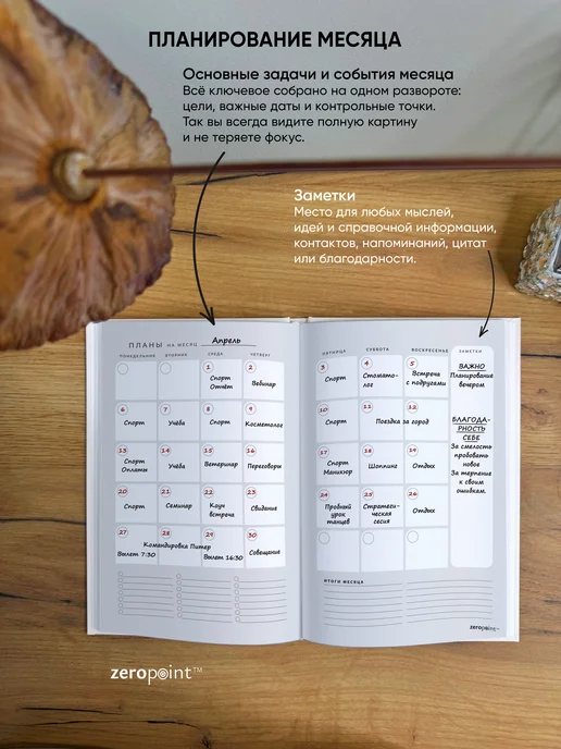 Zero Point Еженедельник планер недатированный А5 ежедневник блокнот, синий, фото 5
