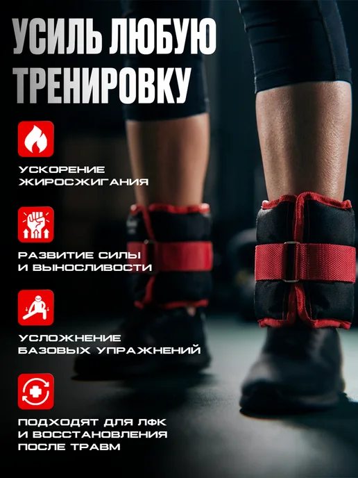 FitRule Утяжелители для ног и рук спортивные, аксессуары для фитнеса, 500 г, фото 3