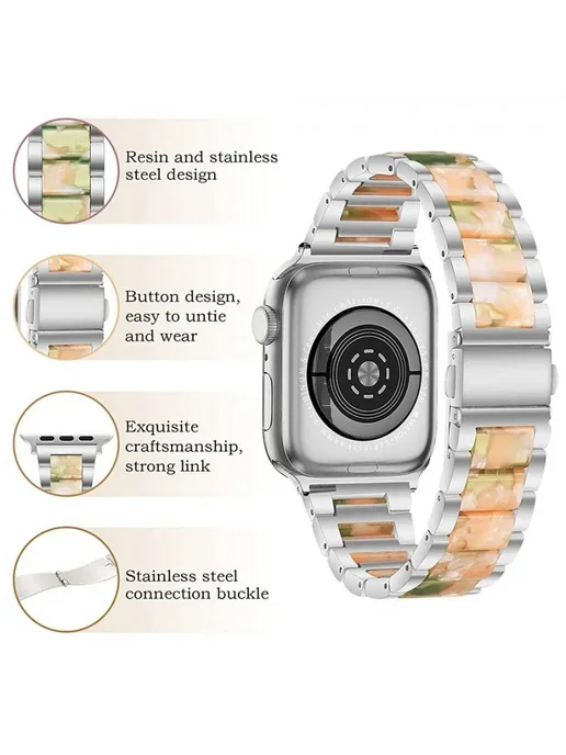 MyPads Ремешок из смолы и нержавеющей стали для Apple Watch Ultr, фиолетовый, фото 2