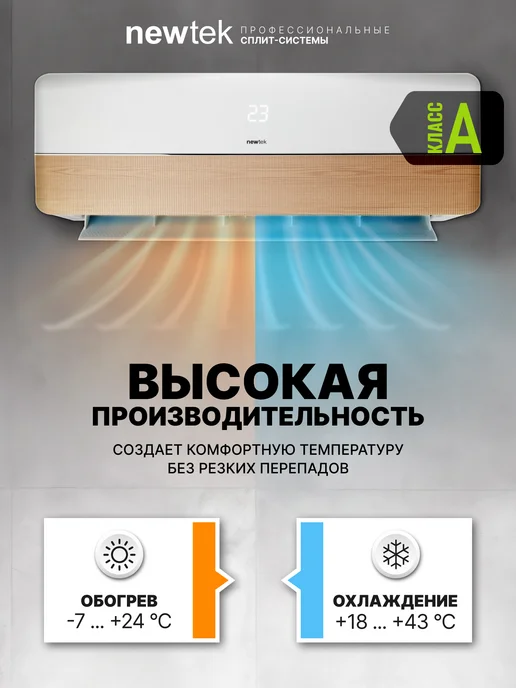 NEWTEK Сплит-система кондиционер NT-65CHW12, белый, фото 4