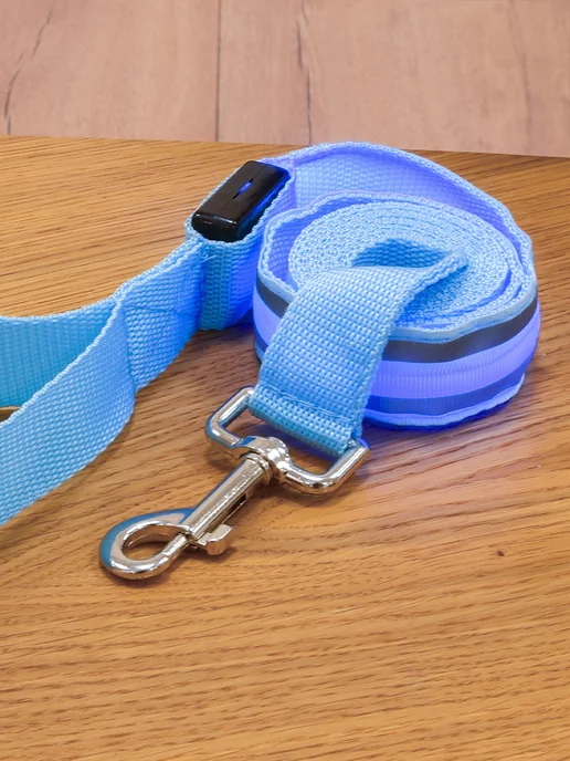 PetShop Светящийся поводок для собак "Неон", голубой, 120*2,5 см, 120x2.5 см, фото 3
