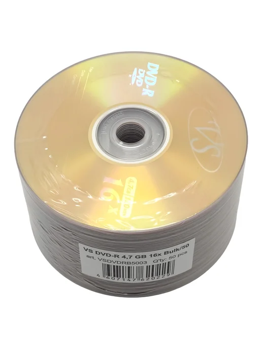 VS Диск DVD-R 50 штук в плёнке, 4.7GB, 16x, 4,7 ГБ, фото 2