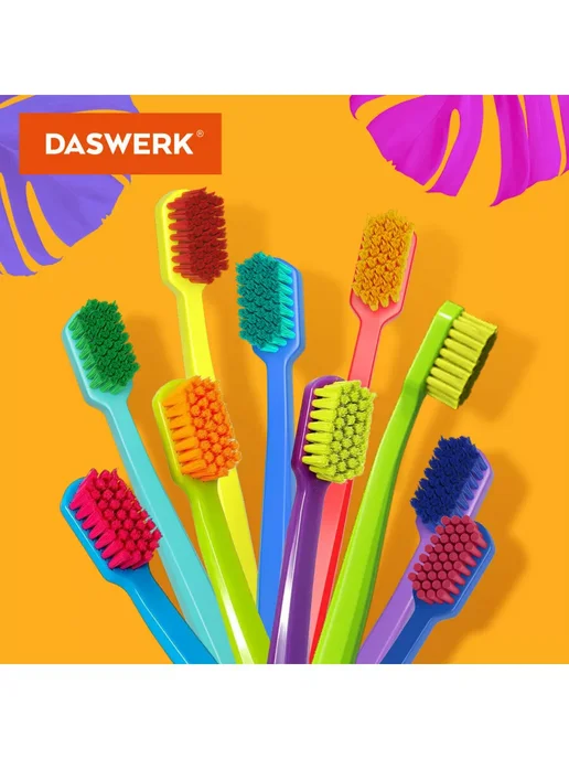 DASWERK Зубная щетка мягкая средняя набор 6шт, для взрослых, детей, 10 шт, фото 4