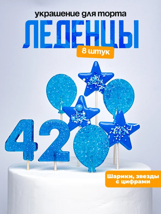 Леденцы для торта с цифрой 42. Украшения торта