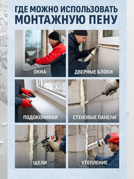 KUDO Зимняя Пена полиуретановая монтажная TREND 65, 1000мл, 2шт, 1 л, 2 шт, фото 5