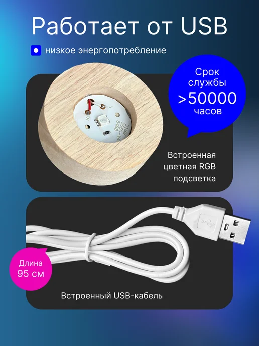 Z&D Ночник детский светодиодный стеклянный шар светильник Мишка, белый, фото 3