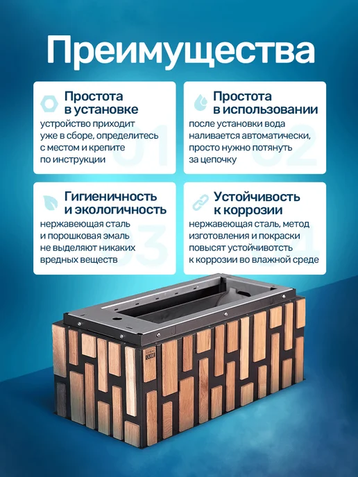 Сталь-Мастер Обливное устройство для бани IceBerg Cube W30, вариант, фото 3