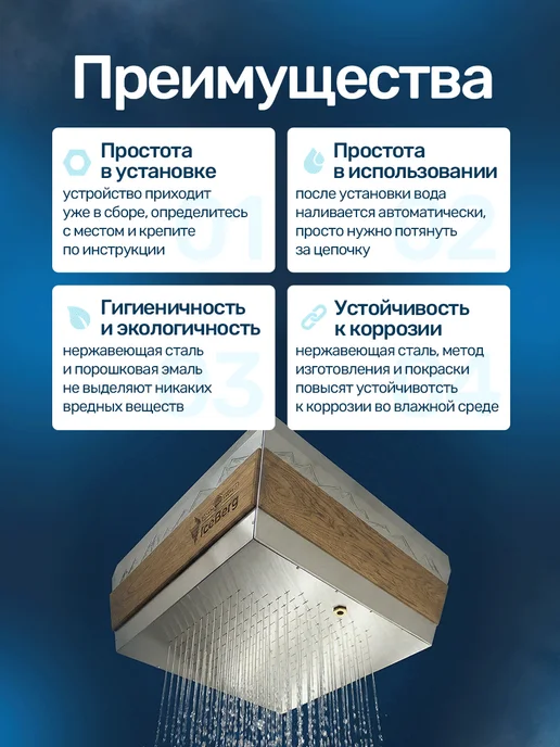 Сталь-Мастер Обливное устройство для бани IceBerg Cube 20 «Хохлома», 50, фото 3
