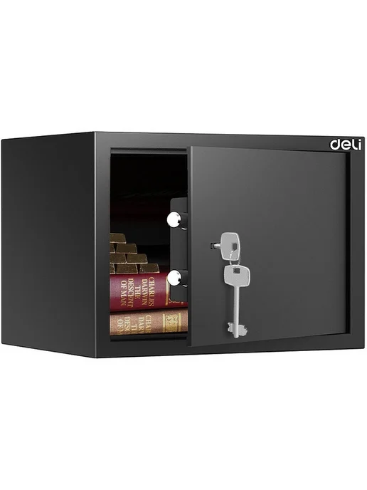DELI Сейф мебельный Srock ET561 200x310x200мм ключевой, черный