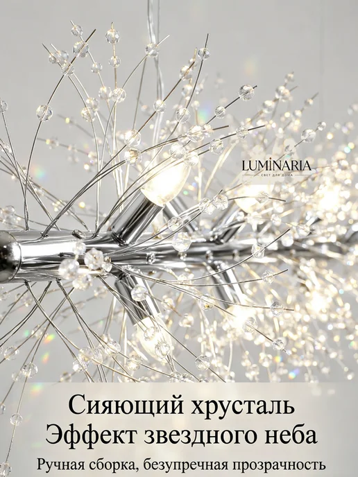 Luminaria Люстра потолочная подвесная светодиодная в спальню зал кухня, серый, фото 4