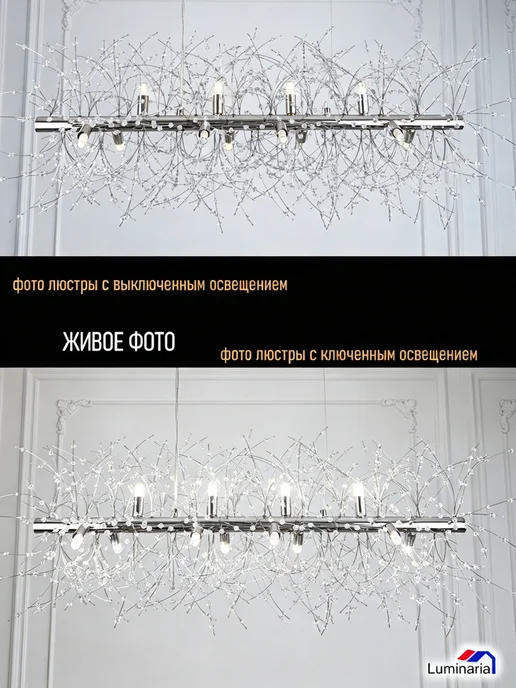 Luminaria Люстра потолочная подвесная светодиодная в спальню зал кухня, серый, фото 8