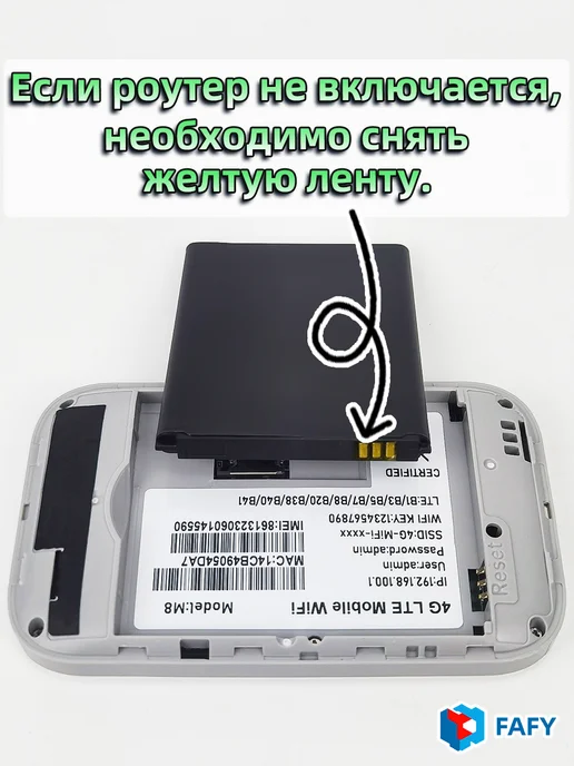 FAFY Карманный роутер wi-fi модем c поддержкой сим карты, белый, фото 3