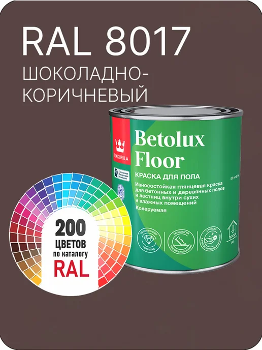 Tikkurila Facade Acrylate краска для фасадов и интерьеров цвет шоколадно-коричневый Ral 8017 0.9 л., 900 мл, ral