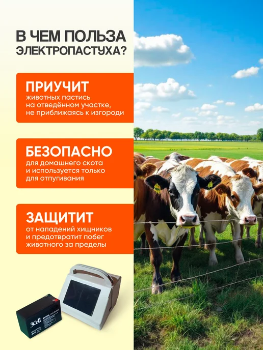 Kaas Электро пастух комплект для коров и лошадей №8, №8, фото 8