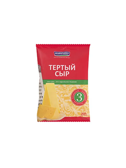 Киприно Сыр Три сыра полутвердый тертый 45%, 200г, 200 г