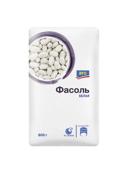 ARO Фасоль белая, 800г, 800 г