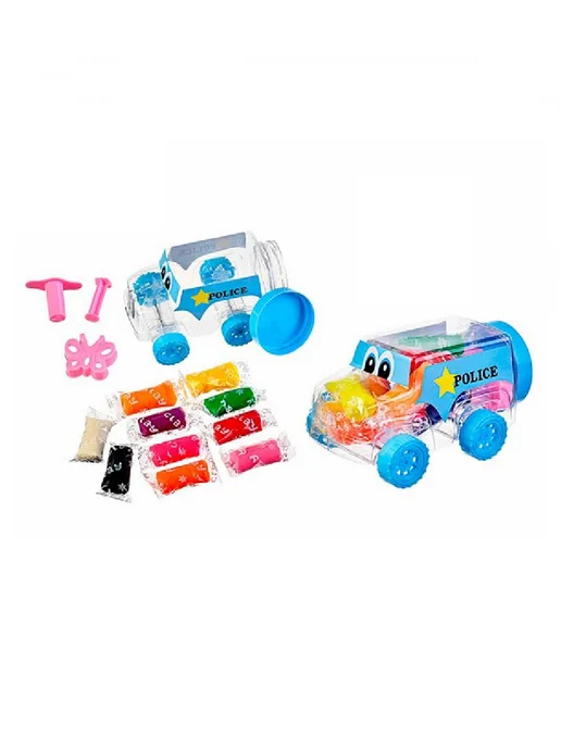 Mazari Тесто для лепки, Машинка 10 цветов+2 формочки, 108 гр, 1 уп, 10 цв., 108 г