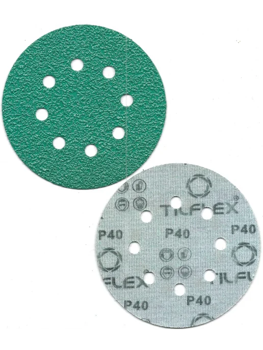 TILFLEX Шлифовальные круги на липучке 125 мм, Р40, 8 отв, 5 шт, 5 шт, фото 2