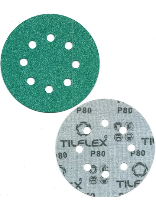 TILFLEX Шлифовальные круги на липучке 125 мм, Р80, 8 отв, 5 шт, 5 шт, фото 2
