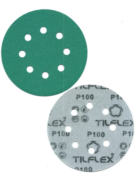TILFLEX Шлифовальные круги на липучке 125 мм, Р100, 8 отв, 5 шт, 5 шт, фото 2