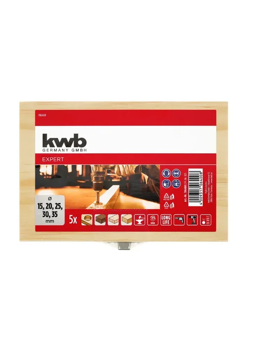 KWB Набор сверл Форстнера, 15-35 мм, HoKa, 5 шт, 5 шт, фото 3