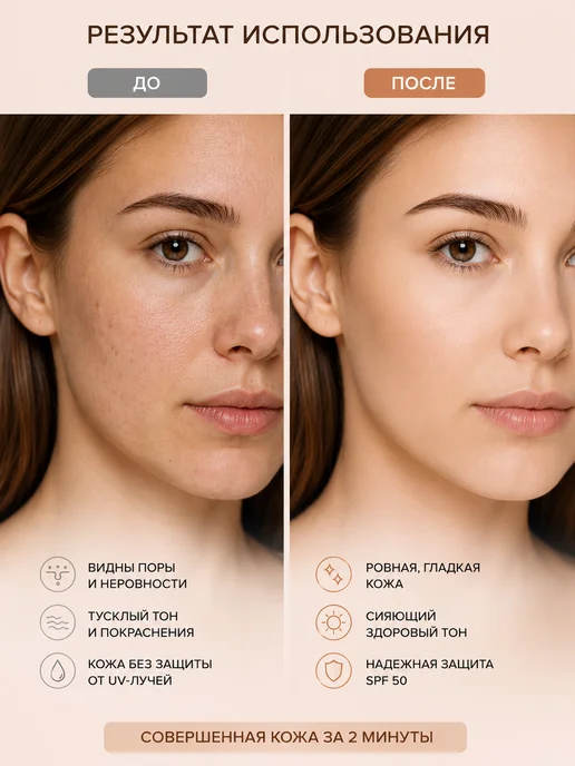 основа под макияж Трехцветная база SPF 50, 40 мл, фото 2