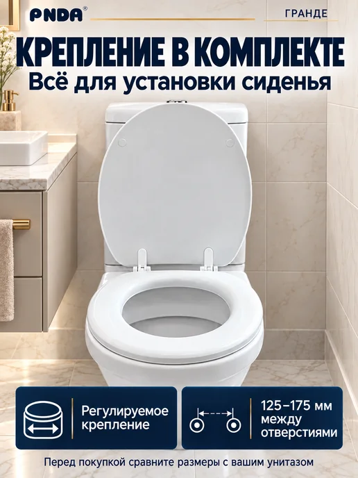PANDA Сиденье для унитаза мягкое Гранде Вода, белый, фото 4