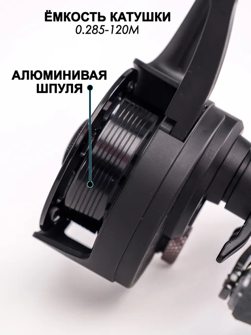 ADMIRAL Катушка для зимней рыбалки под левую руку, голубой, фото 4