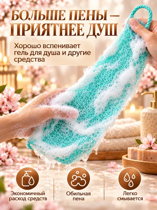 ВИМХэвен Мочалка японская для тела 3 шт, 3 шт, фото 6