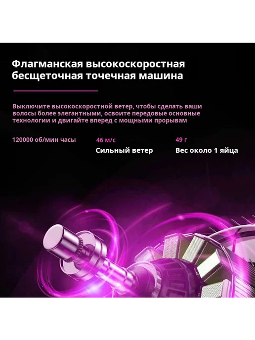 Фен без лопастей высокоскоростной Хуацианбэй 1 1 серый, фиолетовый, фото 2