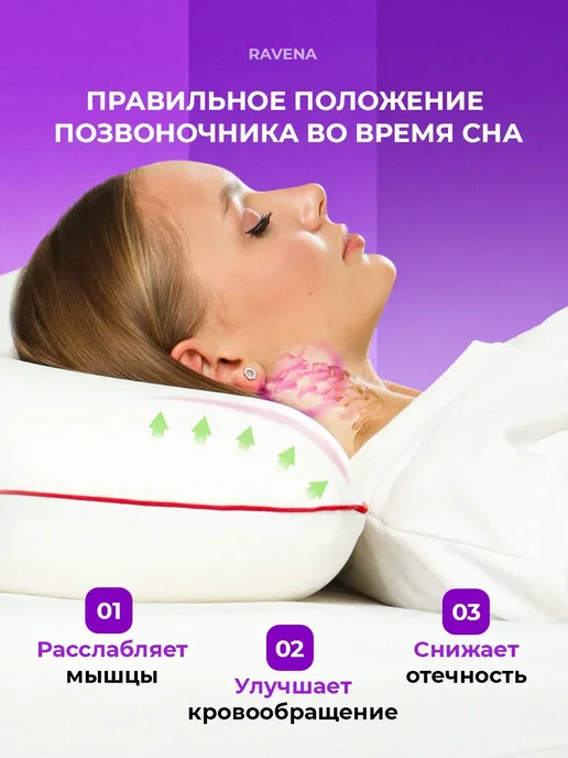 Greenville Подушка ортопедическая для сна с эффектом памяти, белый, фото 2