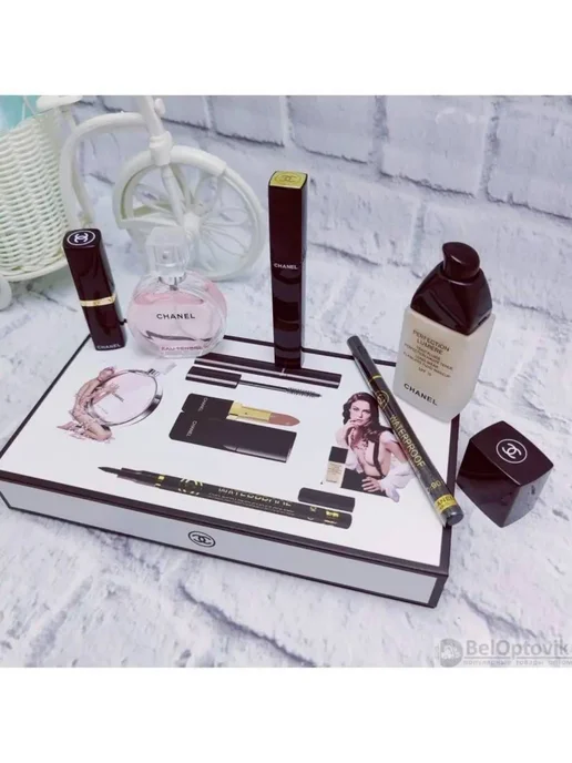 Духи Chanel подарочный набор 5 в 1, черный, фото 2