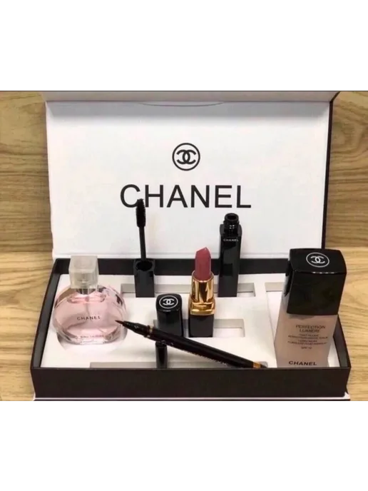 Духи Chanel подарочный набор 5 в 1, черный, фото 3