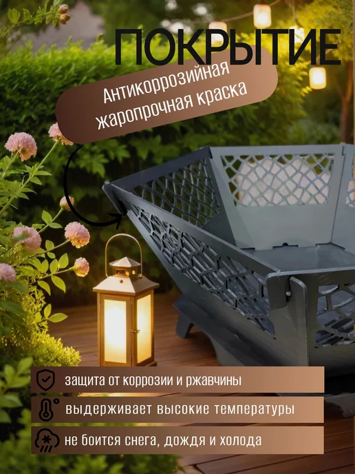 Костровая чаша Шестиугольная фигурная, фигурная, фото 3